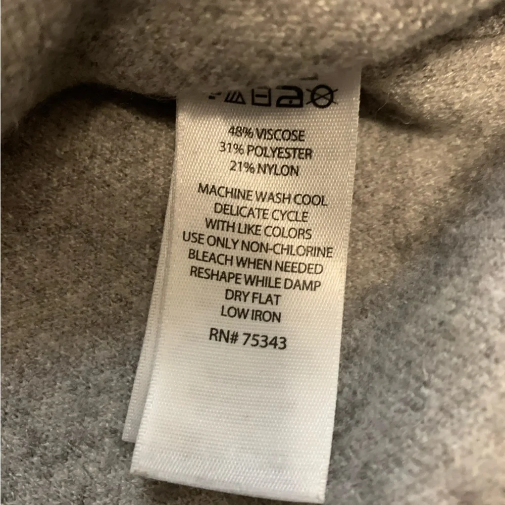 Cynthia Rowley Women’s Gray Sweater 3/4‎ Sleeve Crew Neck Small